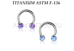Циркуляр из титана Ti Metal с опаловыми шариками Циркуляр из титана Ti Metal с опаловыми шариками