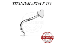 Нострил из титана Steel and Silver сердечко Нострил из титана Steel and Silver сердечко