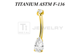 Банан из титана Ti Metal с золотым покрытием кристальная капля