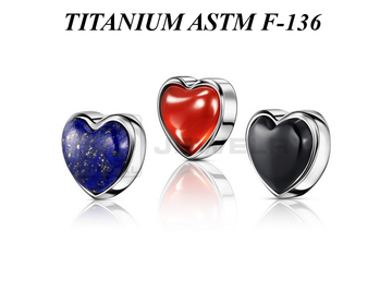 Накрутка из титана Ti Metal сердце с минералами