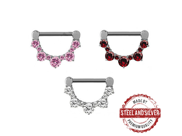 Кликер для груди с фианитами