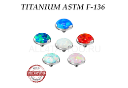 Накрутка Steel and Silver из титана с опалом в лапках