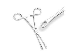 Зажим для пирсинга круглый с прорезью мини