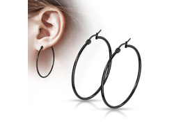 Серьги чёрные кольца, пара Серьги чёрные кольца, пара