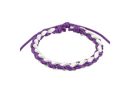 Браслет из кожи фиолетовая плетенка