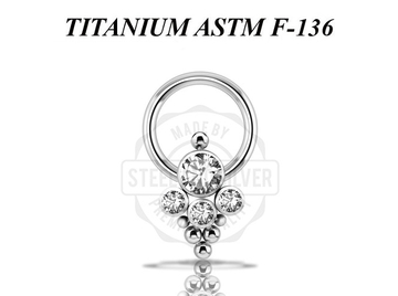 Кольцо из титана с кластером Swarovski