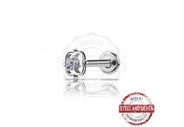 Лабрет Steel and Silver стальной цветок