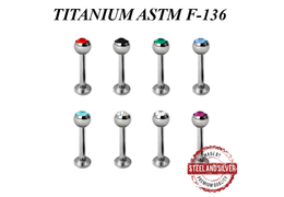 Лабрет титановый Steel and Silver премиальными кристаллами Лабрет титановый Steel and Silver премиальными кристаллами