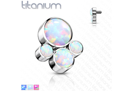 Кластер из титана с опалами