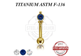 Микробанан Steel and Silver с золотым покрытием и Premium Zirconia Микробанан Steel and Silver с золотым покрытием и Premium Zirconia