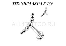 Лабрет из титана Ti Metal амадея