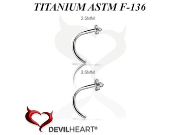 Нострил из титана Devil Heart тринити