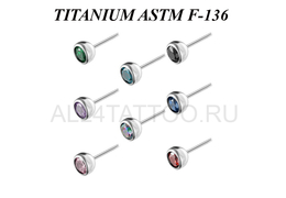 Вставка титановая Ti Metal с кристаллом