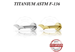 Лабрет из титана Steel and Silver чайка Лабрет из титана Steel and Silver чайка