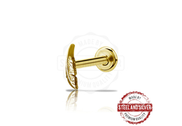 Лабрет Steel and Silver золотое перо