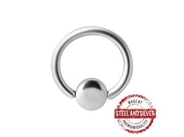 Кольцо из титана Steel and Silver с диском