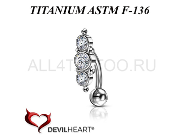 Банан из титана Devil Heart с сетом Premium Zirconia