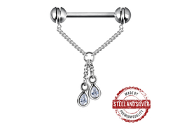 Украшение для груди Steel and Silver с подвесками-каплями Украшение для груди Steel and Silver с подвесками-каплями