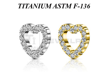 Накрутка из титана Ti Metal хрустальное сердце