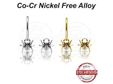 Подвеска Steel and Silver паук с Premium Zirconia