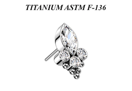 Вставка из титана с кластером страз