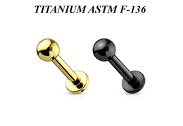 Лабрет из титана Ti Metal с pvd покрытием